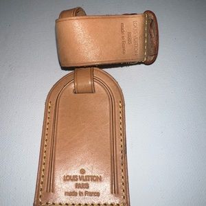 Authentic Louis Vuitton luggage tag and belt